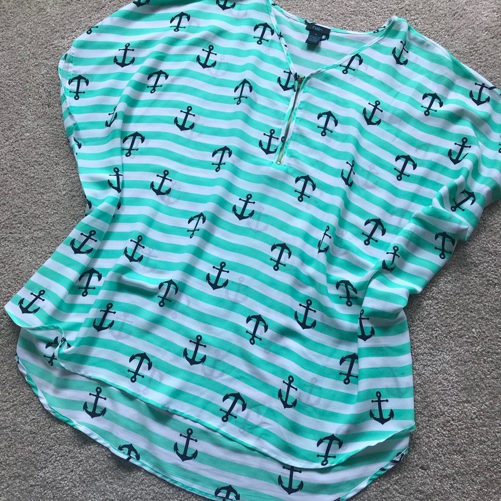 Anchors Plus Size Top Cruise Vacation